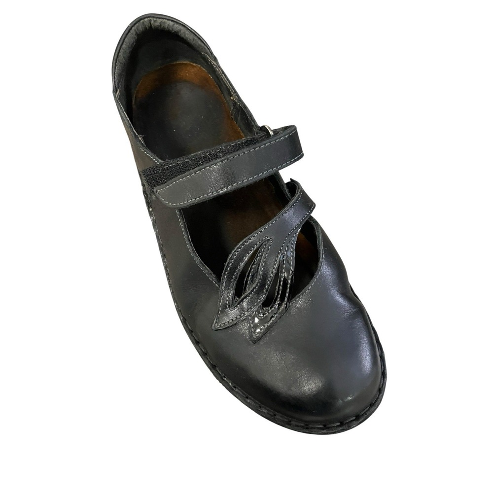 Naot Womens Primrose Mary Jane Comfort  Hook Loop 39/8-85  Black Leather Shoes